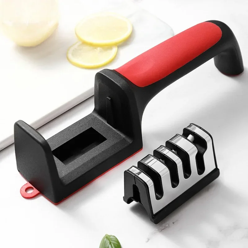 3/4 Segment Knife Sharpener Three-stage Cutting Knife Kitchen Multifunctional Handheld Fast Sharpening Stone  Kitchen Supplies