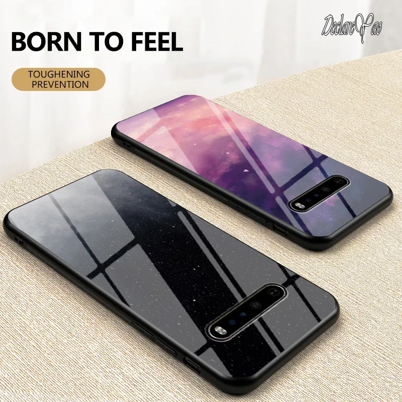 Cover For LG V60 Phone Case DECLAREYAO Ultra Slim Original Hard Tempered Glass Mirror Coque For LG V60 Cases Cover Soft Edge