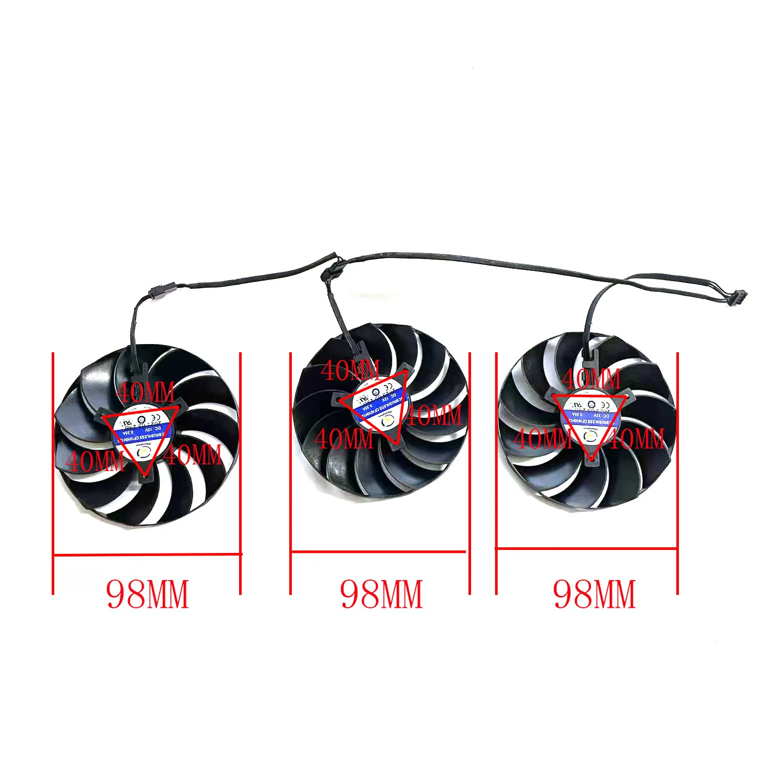 New Cooling Fan 4PIN 98MM CF1010H12S for Asrock Radeon RX 7800 XT Phantom Gaming 16GB OC Graphics Card Replacement Fan