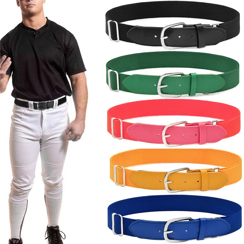 Elastic Belt Youth Baseball Softball Belt with Adjustable Length Elastic Alloy Buckle Outdoor Physical Exercise Waistband Supply