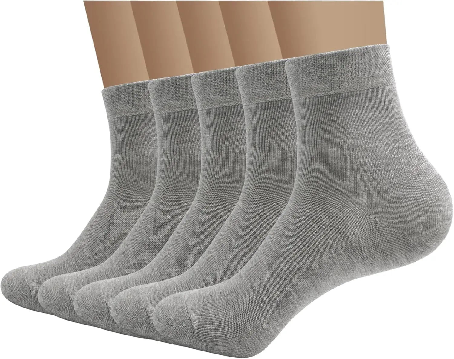 

Men's Breathable Viscose Bamboo Quarter Socks - Soft Cool Comfort 5 Pairs