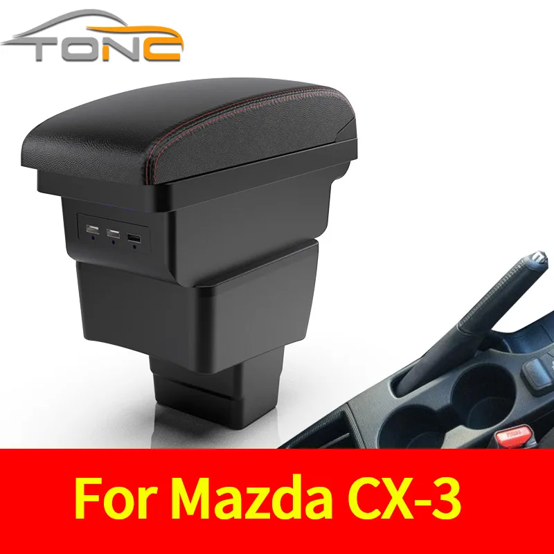 

Armrest Box for Mazda 2 CX-3 CX3 2018 2019 2020 Leather Arm Rest Center Console Storage Car Accessory