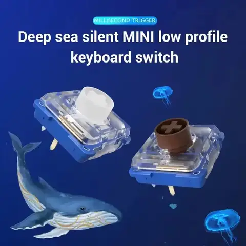 Kailh Deep Sea Silent Mini Low Profile Switch Lonely Island/Whale Fall Mini Mechanical Keyboard Switches Hot-Swappable for Hitbo