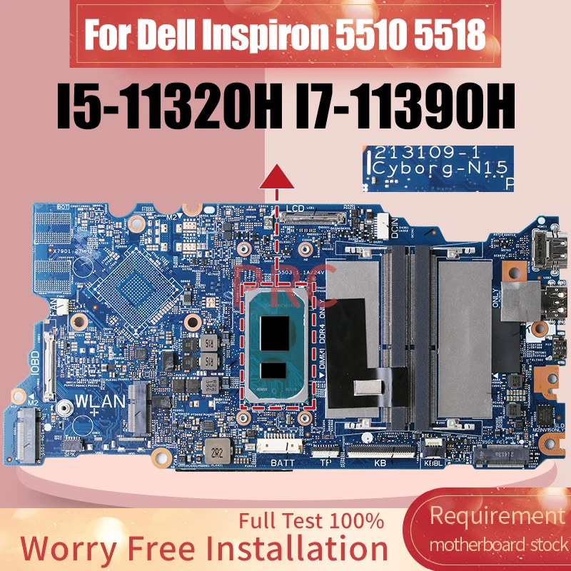 

213109-1 For DELL Inspiron 5510 5518 Laptop Motherboard I5-11320H I7-11390H 0Y20X4 076F7Y 0NMR41 06KTVX Notebook Mainboard