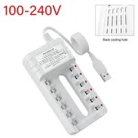 For Remote Control Microphone Camera Battery Charger Intelligent 4 6 8 Slots USB Cable for AA/AAA Ni-Cd Rechargeable Batteries