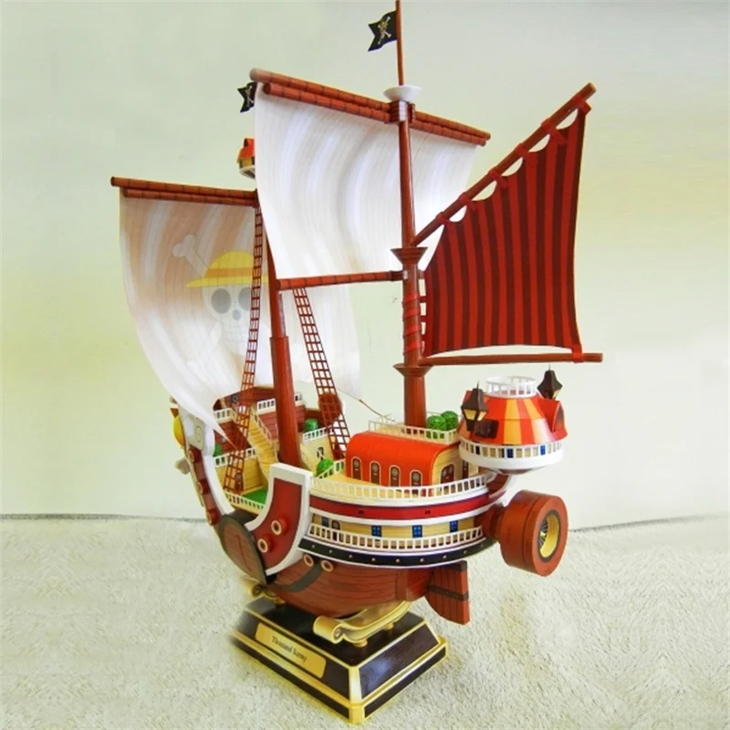 Anime One Piece Thousand Sunny Boat Going Merry Pirate Ship Paper Model Papercraft 3D DIY Puzzles Handmade Toy Desk Decoration