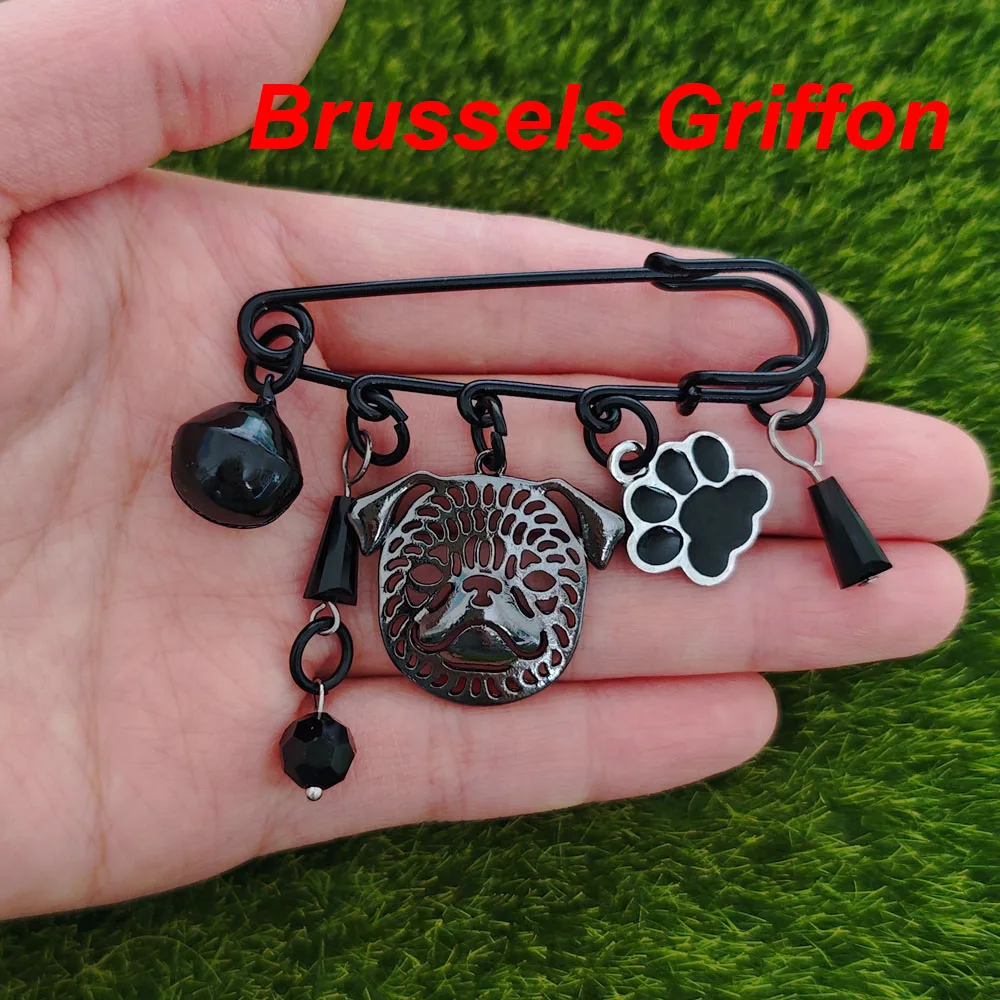 Cute Neo-Gothic Brussels Griffon Brooch Pins Dog Animal Newfoundland Breastpin Cool Gift