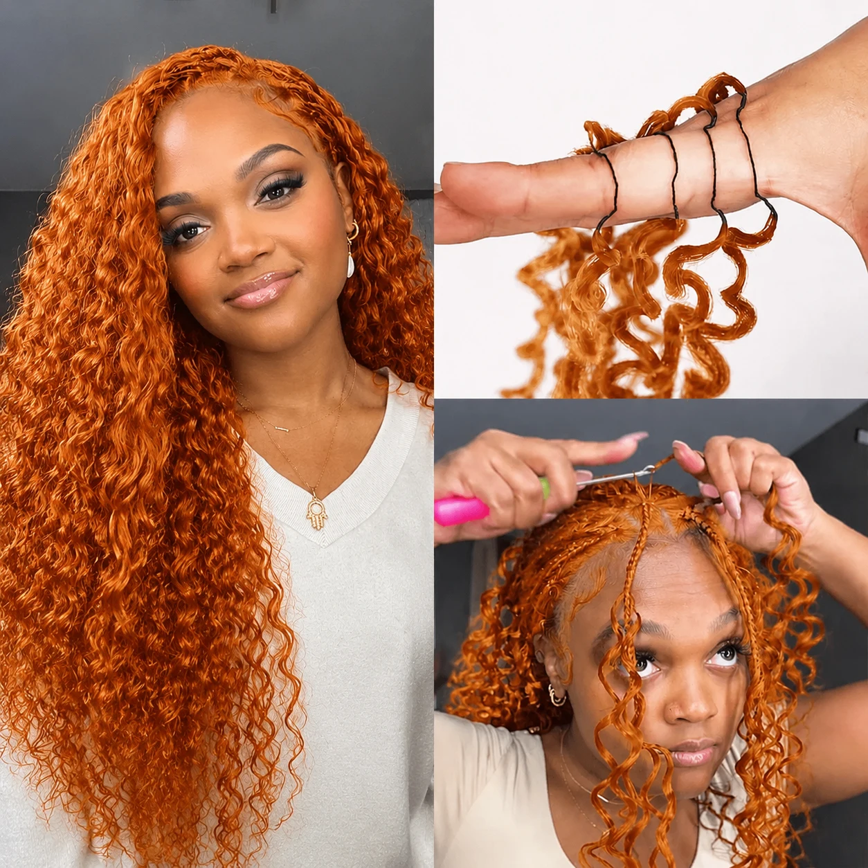 Zencefil Turuncusu Derin Dalga - Crochet Braiding Hair incelemesi ve fiyatı
