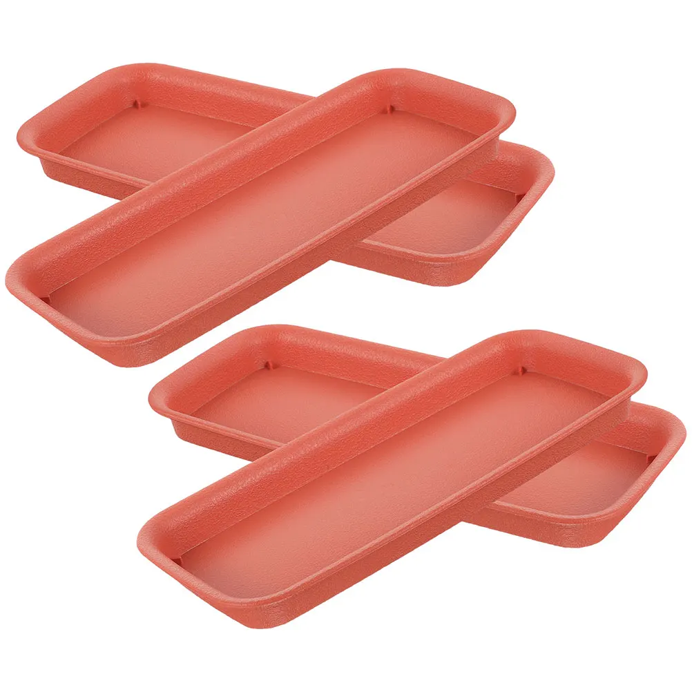

4Pcs Durable Plastic Plant Saucers Rectangular Flower Pot Trays Indoor Outdoor Plant Drip Water Catcher Planter Tray