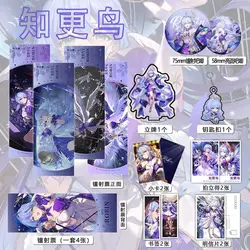 16PCS Honkai: Star Rail Robin Cosplay Laser Ticket Postcard Anime Figure Acrylic Stand Model Badge Brooch Pins Accessories