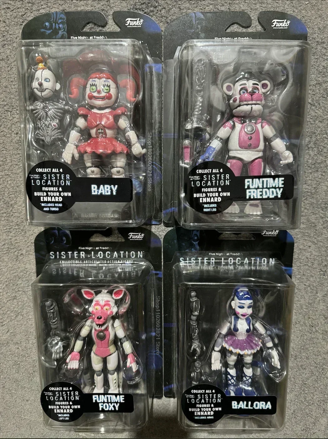 

New Five-Inch FNAF Sister Location Figures Funtime Freddy Foxy Ballora