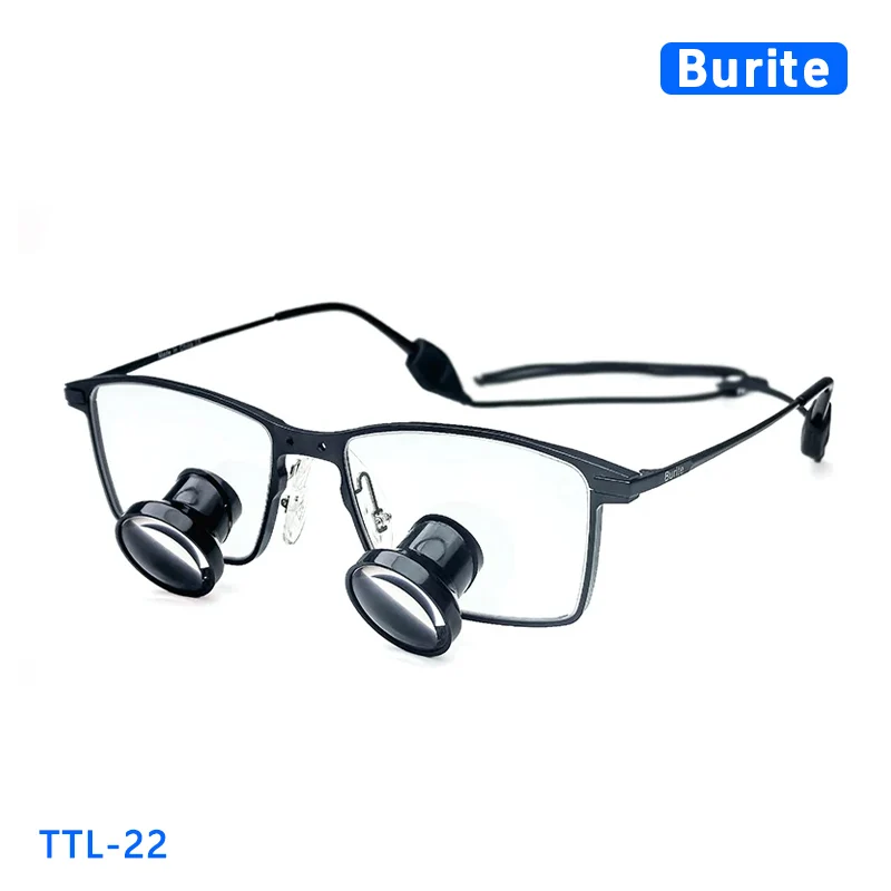 

Burite 22 TTL Galilean Loupes Ultra Lightweight Titanium Frame 2.5X/3.0X/3.5X IPD Customized Dental Surgical Loupes Plastic Lens