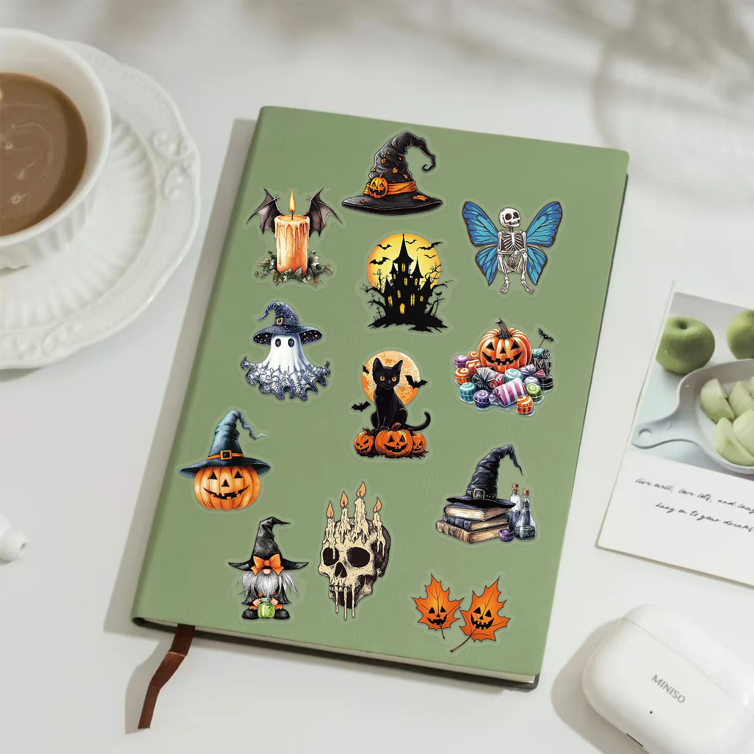 50Pcs Terror Halloween Cartoon Stickers Transparent Funny Graffiti Toys DIY Notebook Fridge Phone Car Wall Decals Gift