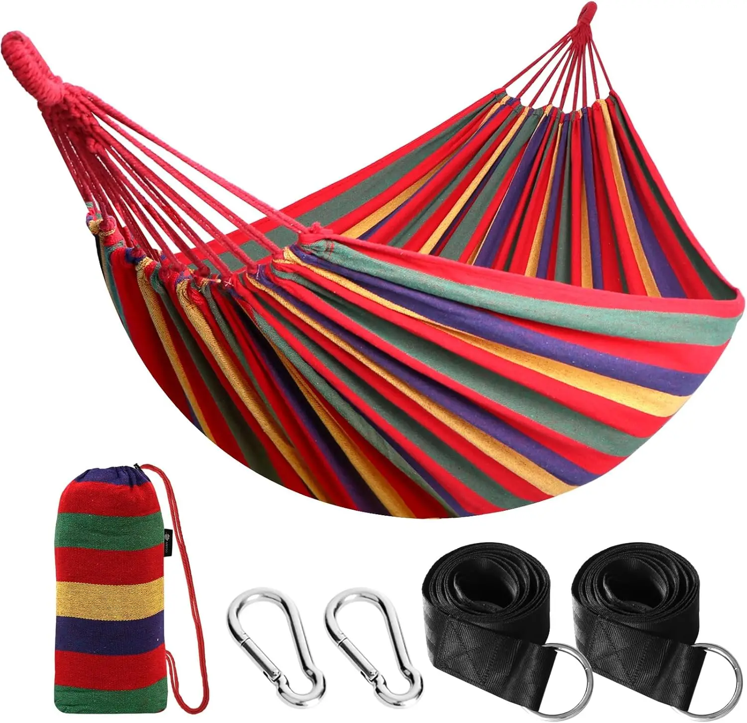 

Cotton Hammo Portable Camping Hammocks For Hanging Sturdy Garden Comfortable Fabric Hammo With Tree Straps Up To 660Lbs With