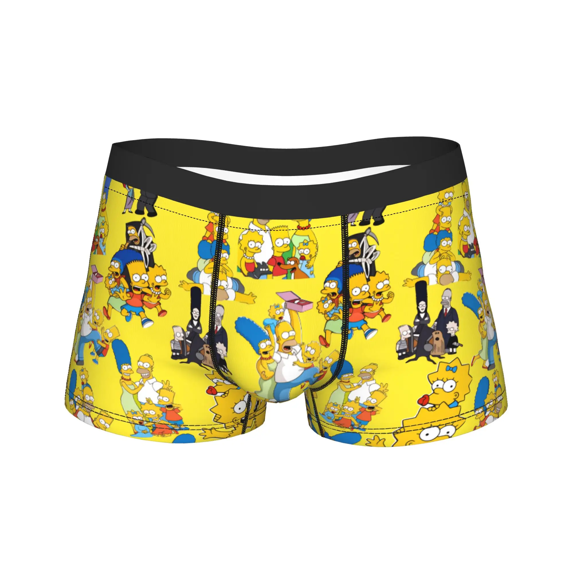 S-Simpsons Characters Collection Underwear  Comfortable Panties Custom DIY Boxer Brief For Male 3D Pouch Plus Size Trunk