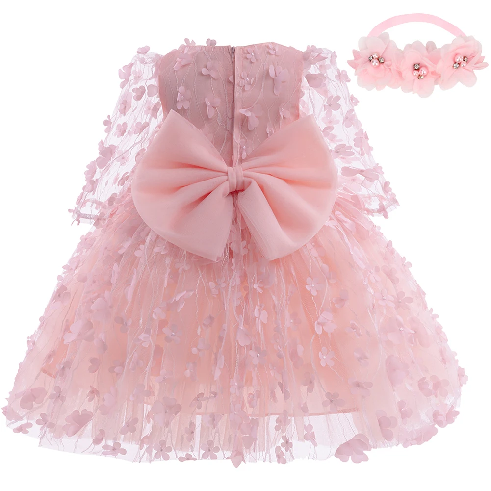 

Baby Kids Princess Dress Girls Toddler Butterfly Bow Baptism Dress for Girls 0-24 Months Birthday Party Wedding Tutu Fluffy Gown