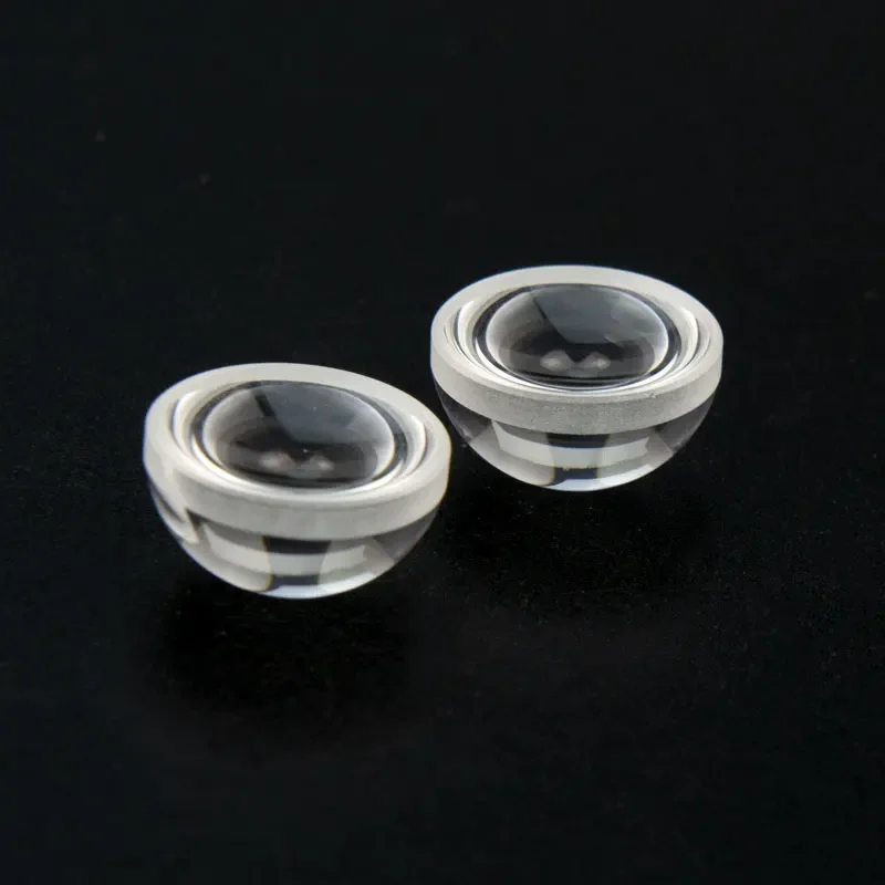 2PCS 15mm Diameter 10mm Focal Length 8mm Height Optical Glass Convex Lens Hemispherical Meniscus LED Concave-convex Lens