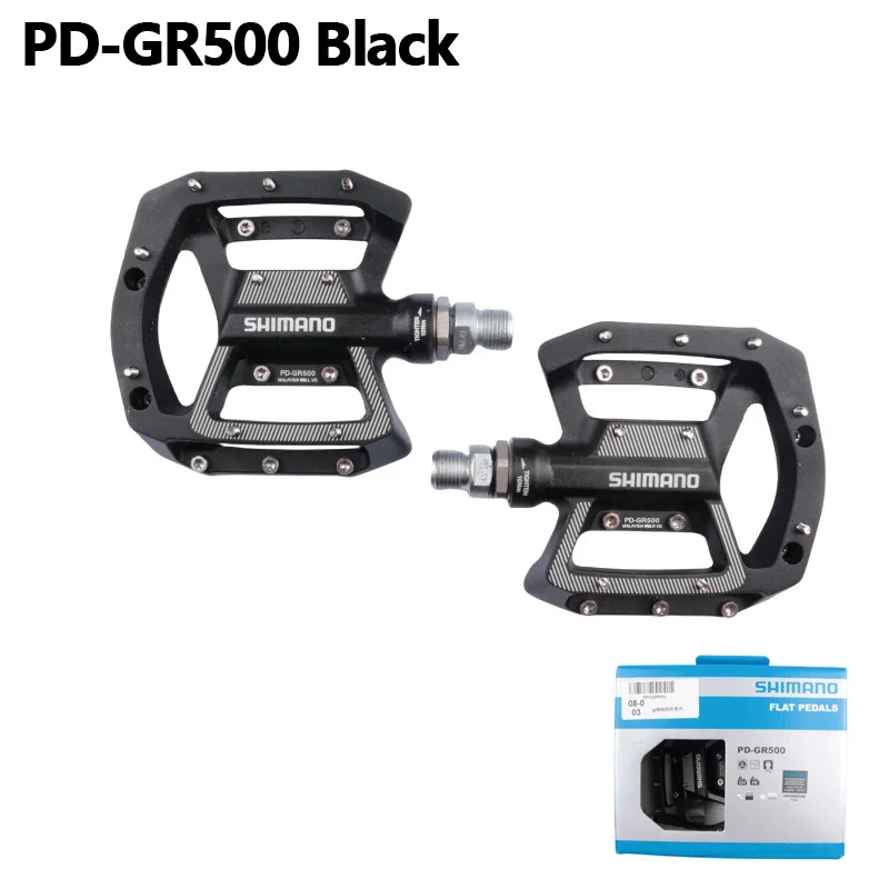 SHIMANO PD-GR400 GR500 Flat Pedal Black/Blue/Red One Pair Bike Pedal For All Mountain Casual Trail Riding Original