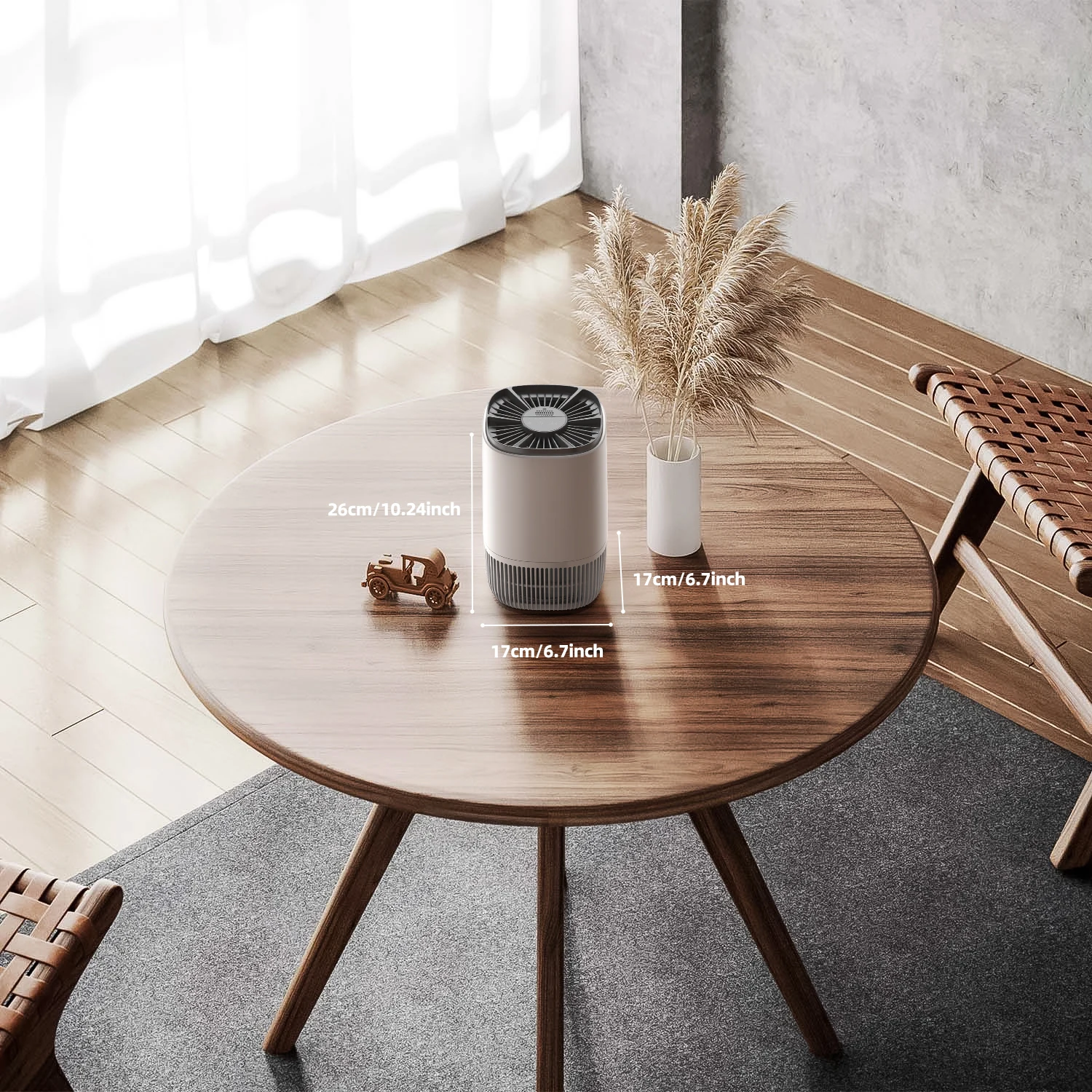 Purificadores de aire AROEVE para cobertura de habitaciones, limpiador de filtración de hasta 215 pies cuadrados, elimina el olor a humo, el polvo, la caspa de mascotas para la oficina y el hogar