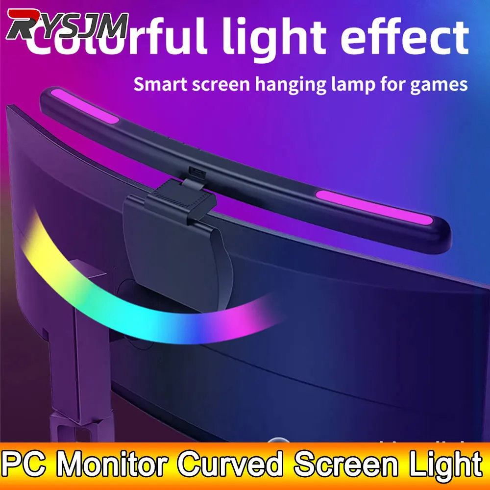 

AD 40cm LED Computer PC Monitor Curved Screen Light Care Desk LampBar Stepless Dimming Reading USB Powered Hanging Table Lamp