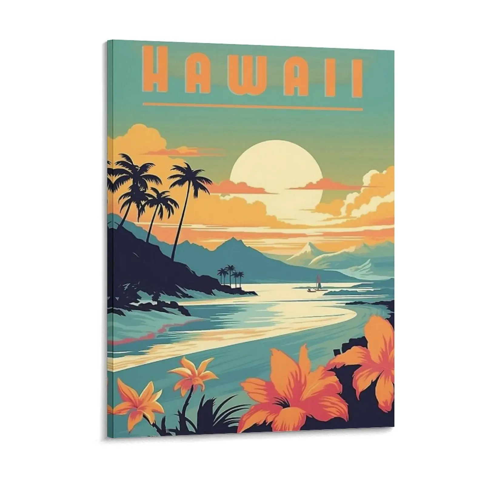 Honolulu Hawaii Travel Canvas Painting Vintage Garage Print Pub Create Hawaii Travel Poster Tin Sign