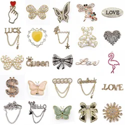 Bling Shoes Charms Accessories Rhinestone Shoe Decorations  Love Butterfly for Girls Women Gifts