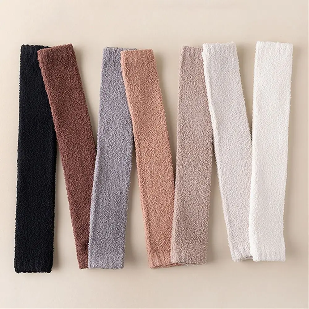 

1 пара модных коралловых бархатных длинных носков, утепленные утепленные чулки, мягкие удобные однотонные чехлы для ног для женщин и девочек