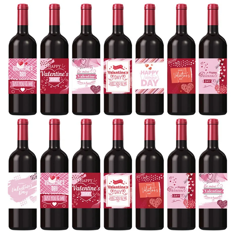 36 шт., украшения для вечеринки в честь Дня святого Валентина, наклейки на бутылку вина, наклейки для украшения ко Дню святого Валентина, бумага
