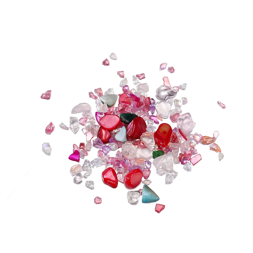 Magic Color Mixed Stone Irregular Heterosexual Clear Crystal Glass Sand Quicksand Pen Knife Diy Nail Filler Decoration