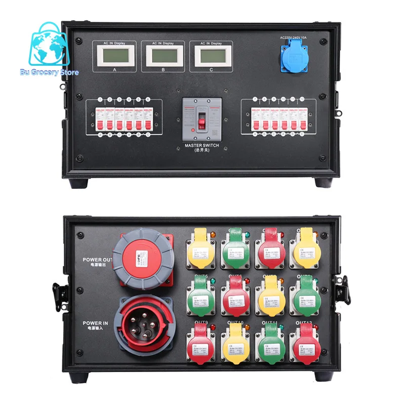 12-Way waterproof plug-in cabinet outdoor performance through air case cabinet stage lighting LED large screen silicon power box