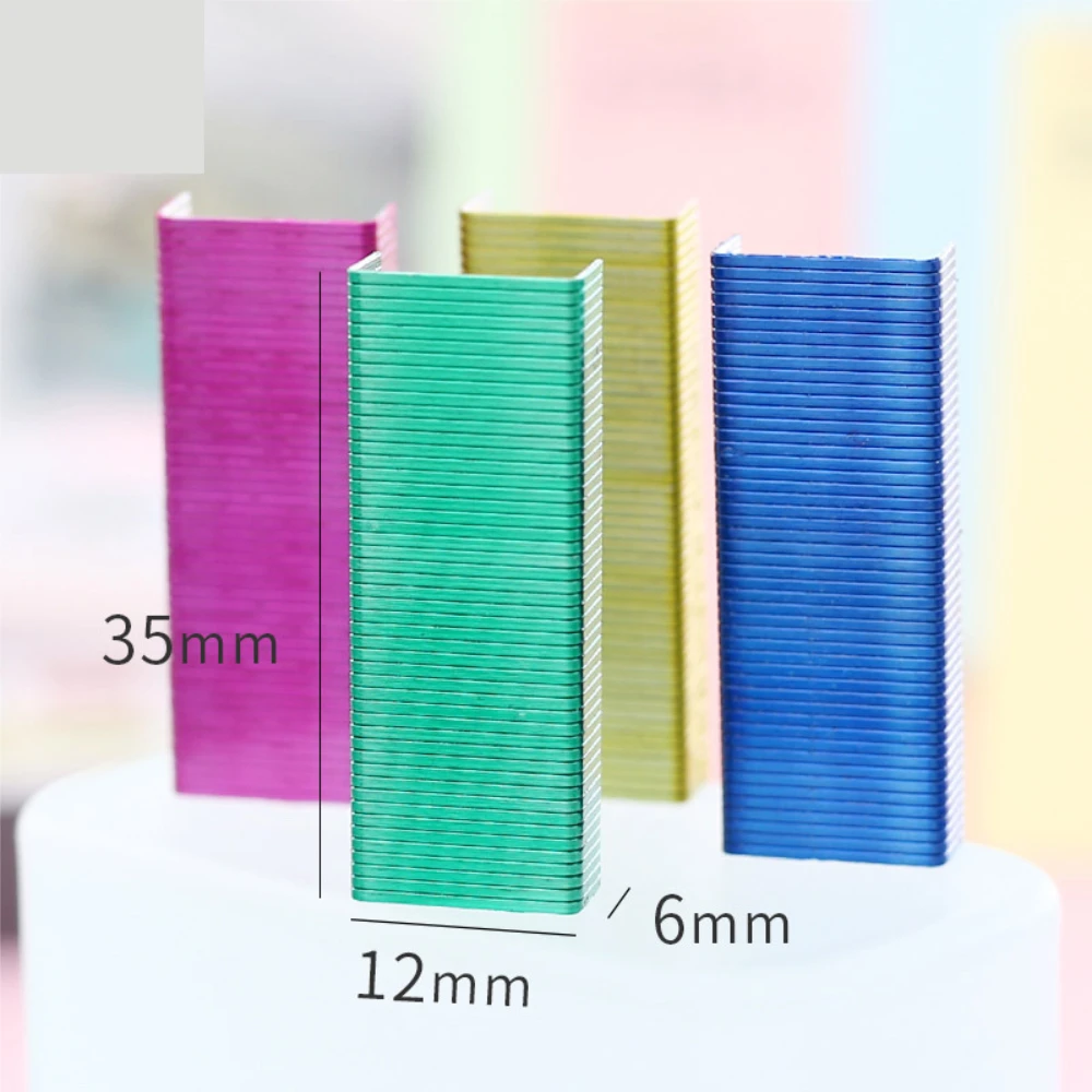 Color Stapler Stationery 24/6 12# Binder Stationery Office Staples Universal Stainless Steel Binding Suitable for Small Staple