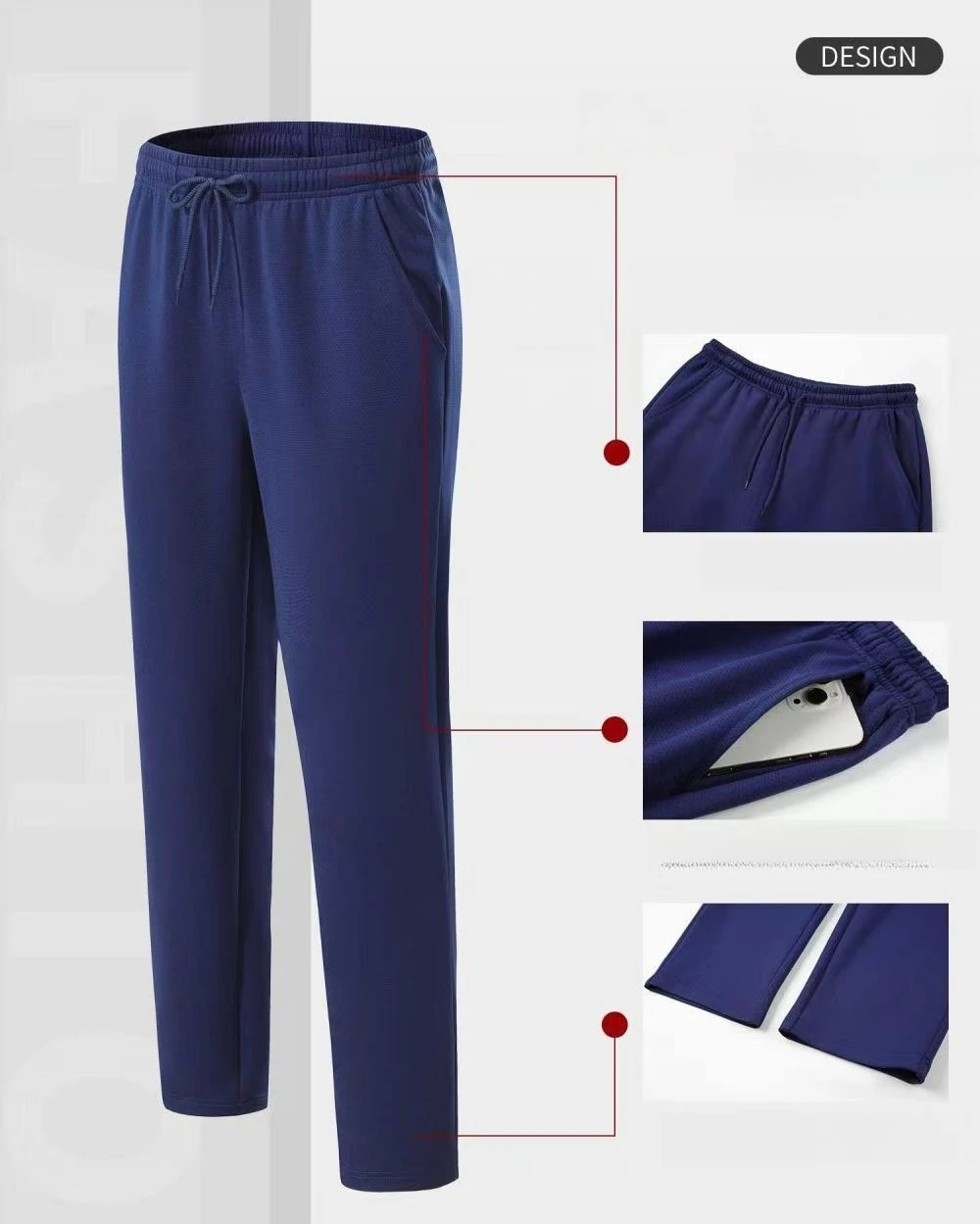 Men's 2026 Summer Running Pants Quick Dry Breathable High Elasticity with Zipper Pocket for Jogging Marathon Fitness Training