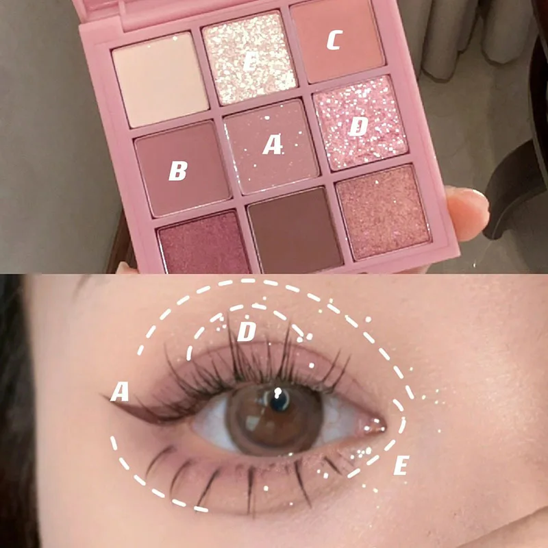 DIKALU's New Eye Shadow Dish in Spring and Summer Rosy Jiugongge Auto Focus Low Saturated Cigarette Powder Rose Dish