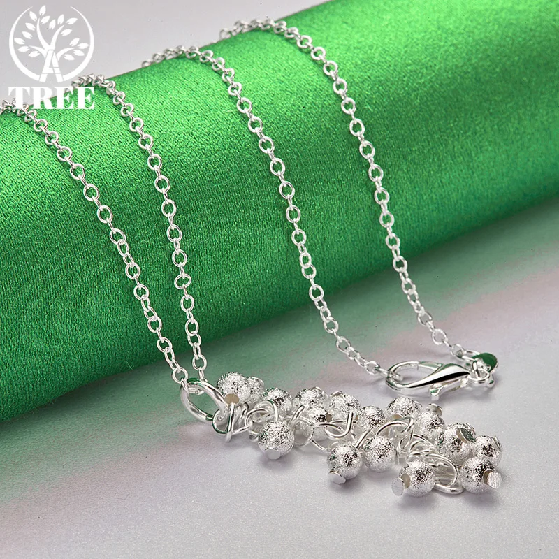 925 Sterling Silver Necklace Featuring Grape-Cluster Design Complete Adjustable Chain (40–75 Cm)Exquisite Piece Jewelry Party