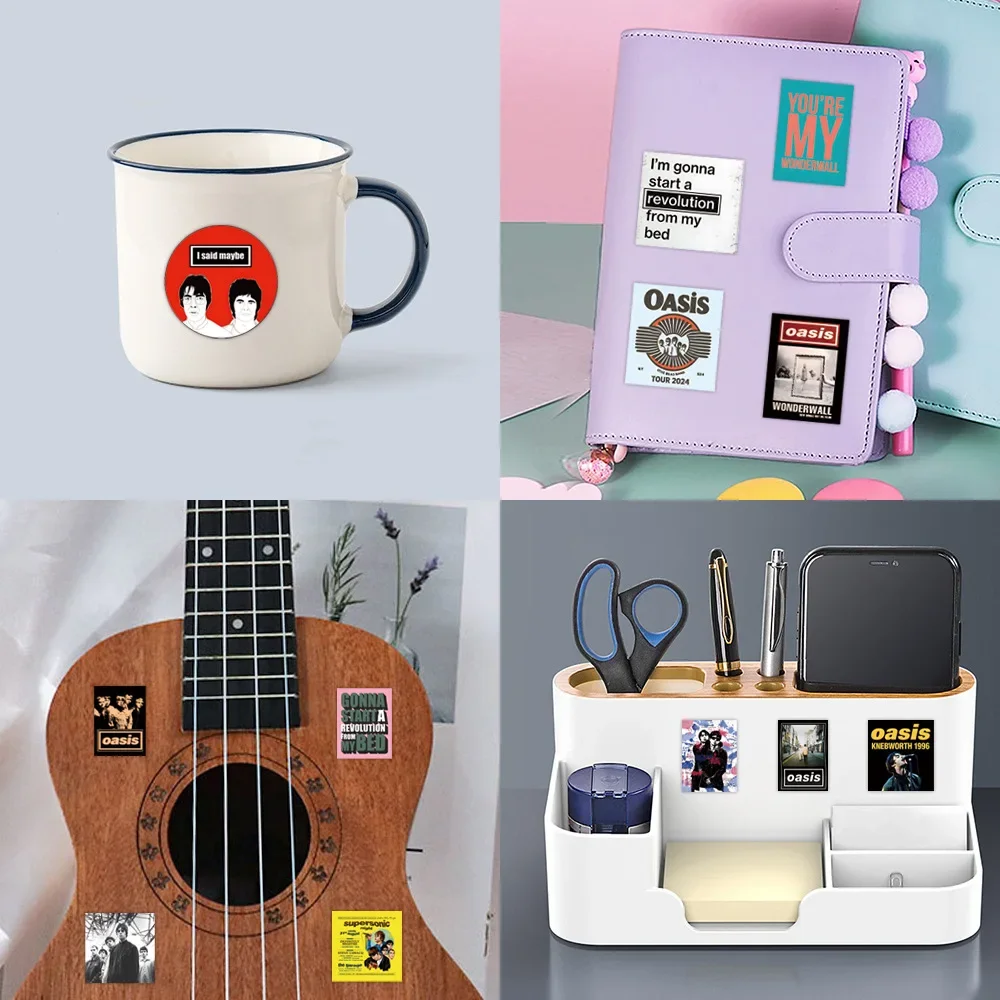 50 قطعة من ملصقات فرقة الروك البريطانية واحة السيارة والدراجات النارية والسفر والأمتعة والجيتار والثلاجة والكمبيوتر المحمول DIY ملصق جرافيتي مضحك هدية #6