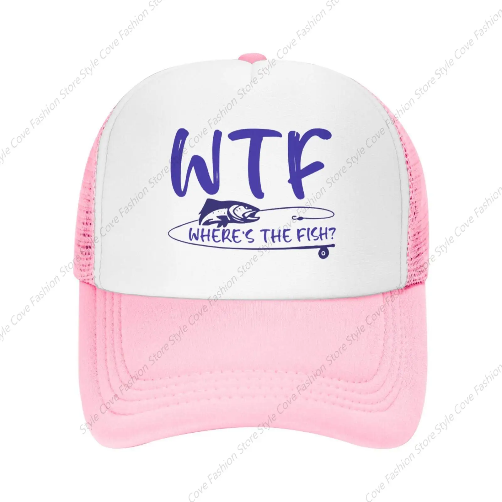 WTF-Boné de beisebol ajustável masculino e feminino, boné retrô para adultos, chapéu de corrida, onde está o peixe