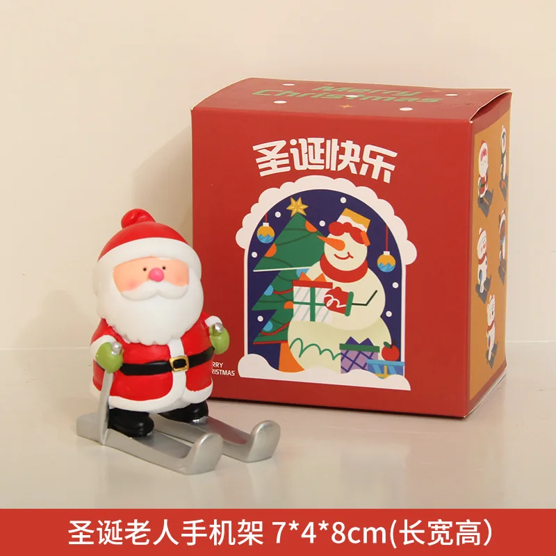 クリスマスプレゼント クリスマス携帯電話ホルダー飾り サンタクロース トナカイ ブラインドボックス 女の子のハート タブレットスタンド ギフト