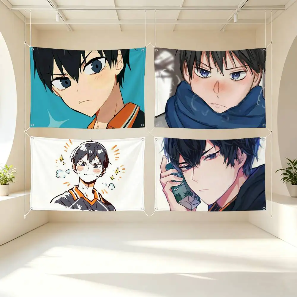 Haikyuu Tobio Kageyama Flags for Bedrooms Home Decor Items Outdoor Decors Garage Decoration Flaga