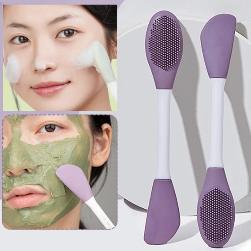Spazzola per il viso in gel di silice Detergente per il viso a doppia faccia Prodotto per la rimozione dei punti neri Detergente per i pori Spazzola per maschera esfoliante per il viso