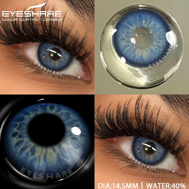 EYESHARE 1pair Natural Colored Contact Lenses Gray Color Contacts for Eyes Fashion Blue Eyes Contact Yearly Color Eye Contacts