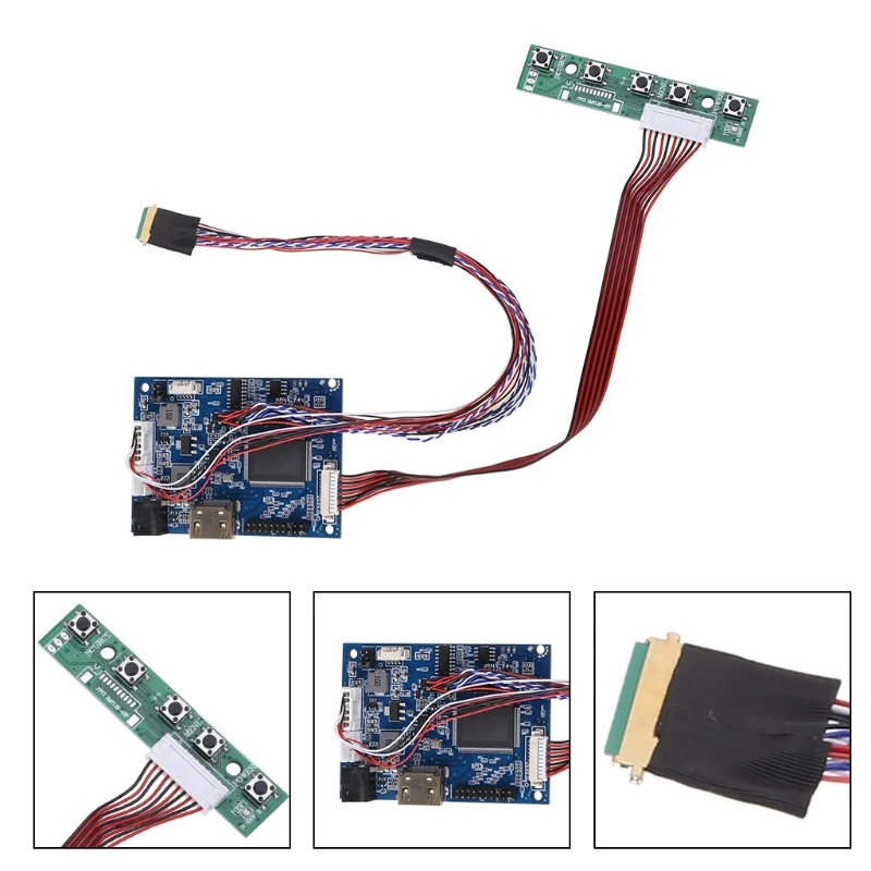 1Set HDMI-compatible Lvds Controller Board Driver 40 Pins Lvds Cable Kit for Raspberry PI 3 LP156WH2 TLA1 TLE1 1366x768