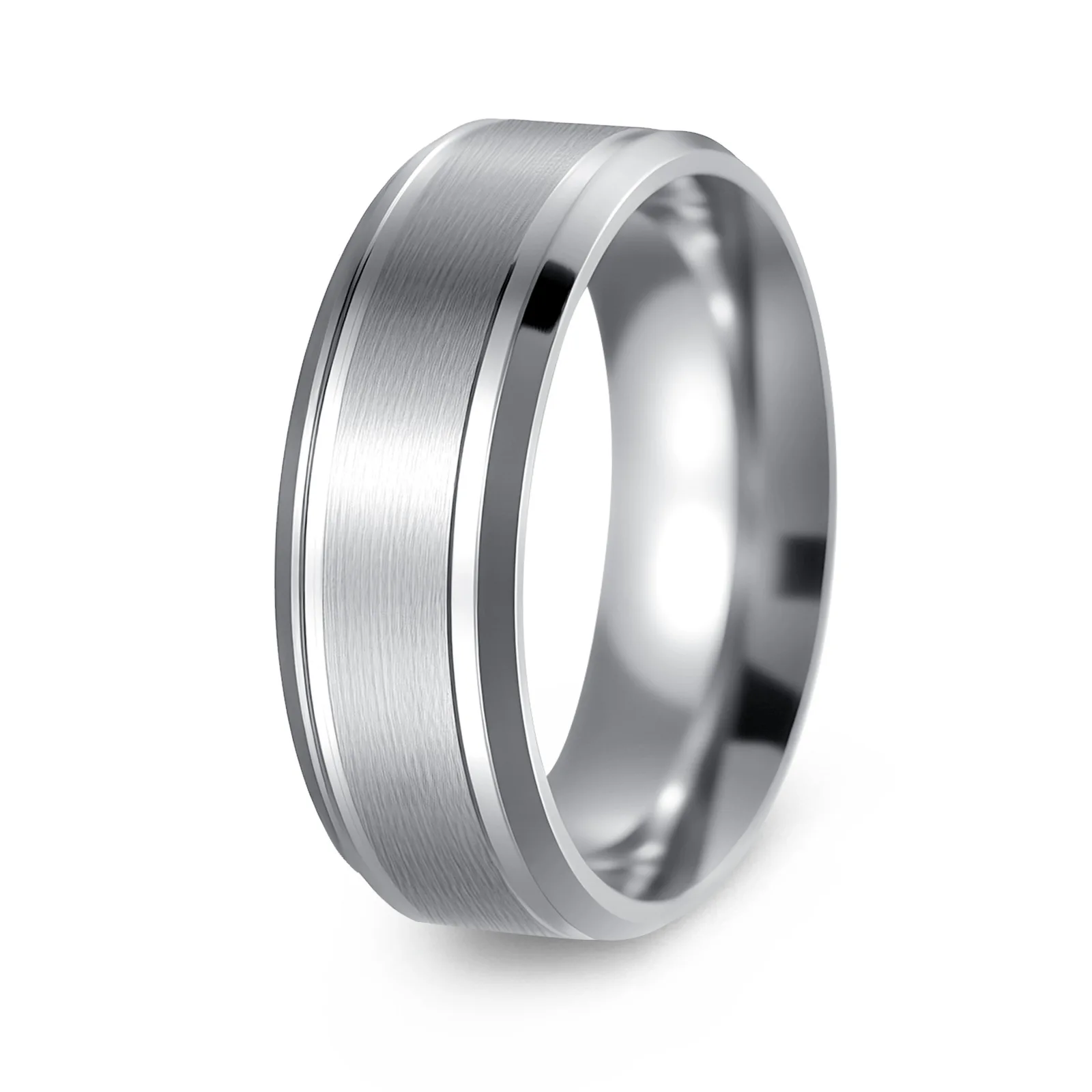 8mm Vintage Matte Frosted Stainless Steel Ring Simple Men Ring Fashion Jewelry Simple Accessories