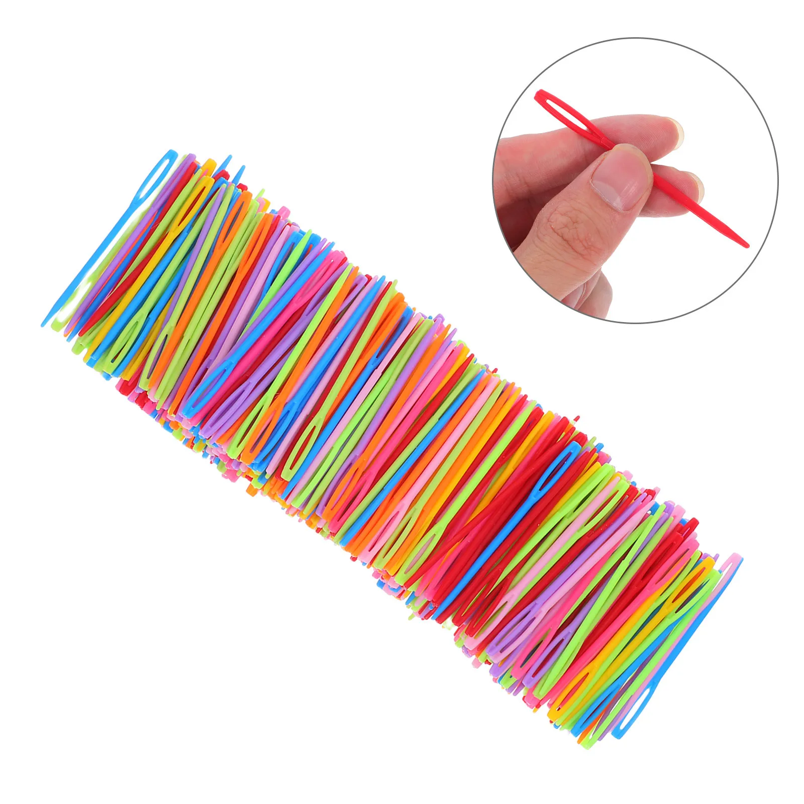 

2000Pcs Large Eye Sewing Needles Colorful Plastic Thick Blunt Yarn Tapestry Needles Lightweight Travel Hand Sewing Tools