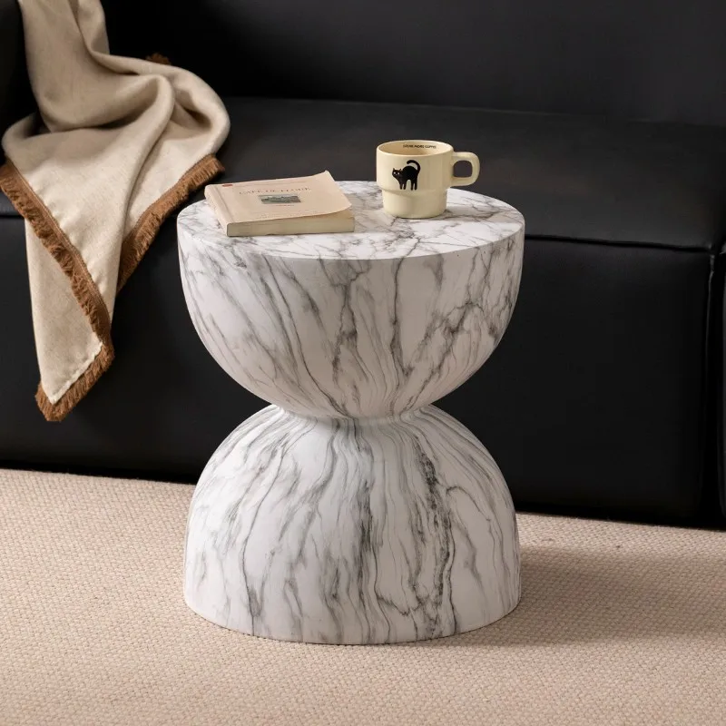 Sofa coffee table bedside table light luxury simple corner table modern imitation marble creative