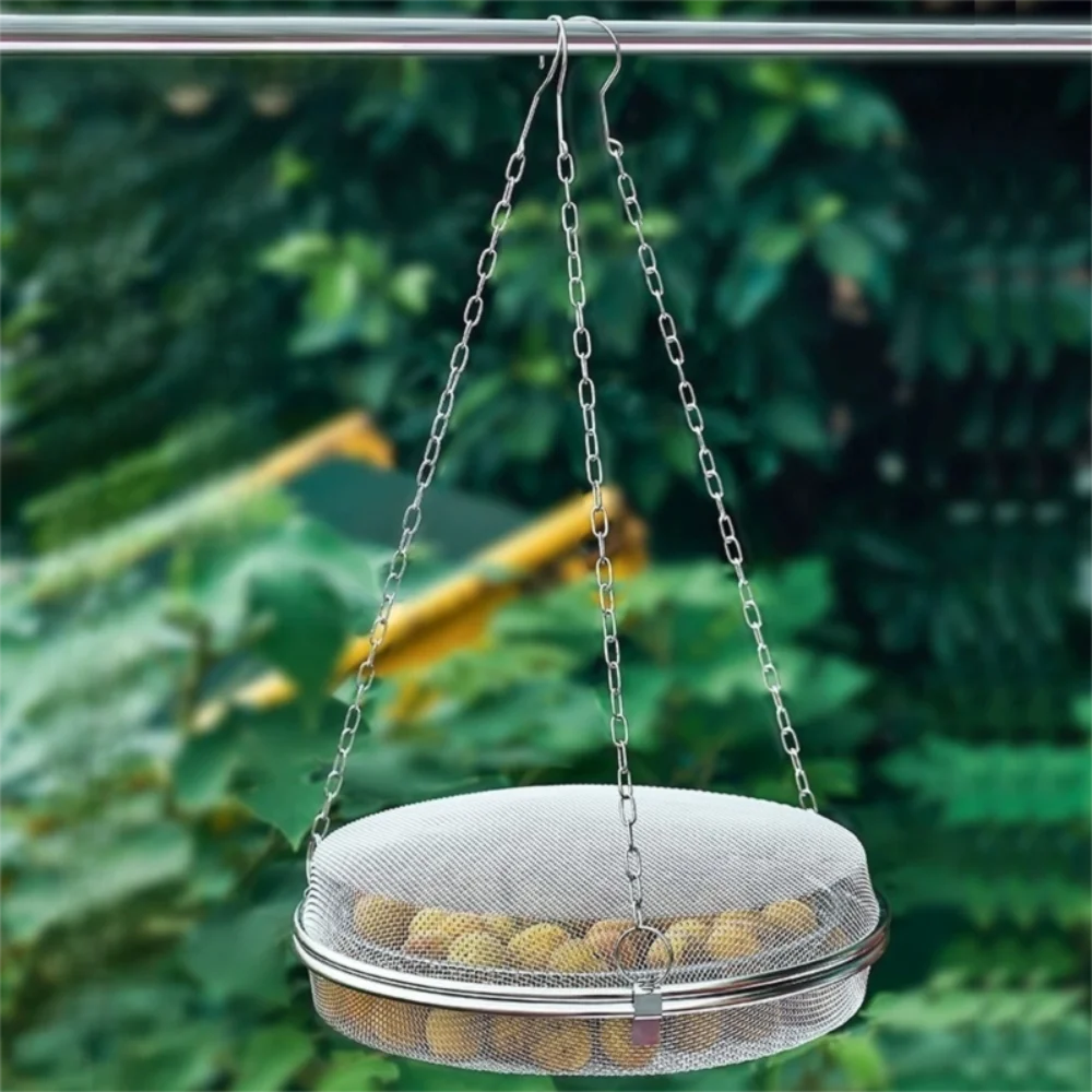 

Сетка для сушки пищевых продуктов из нержавеющей стали, двухслойная с фильтрующей сеткой на крючке, круглая подвесная сушилка для овощей