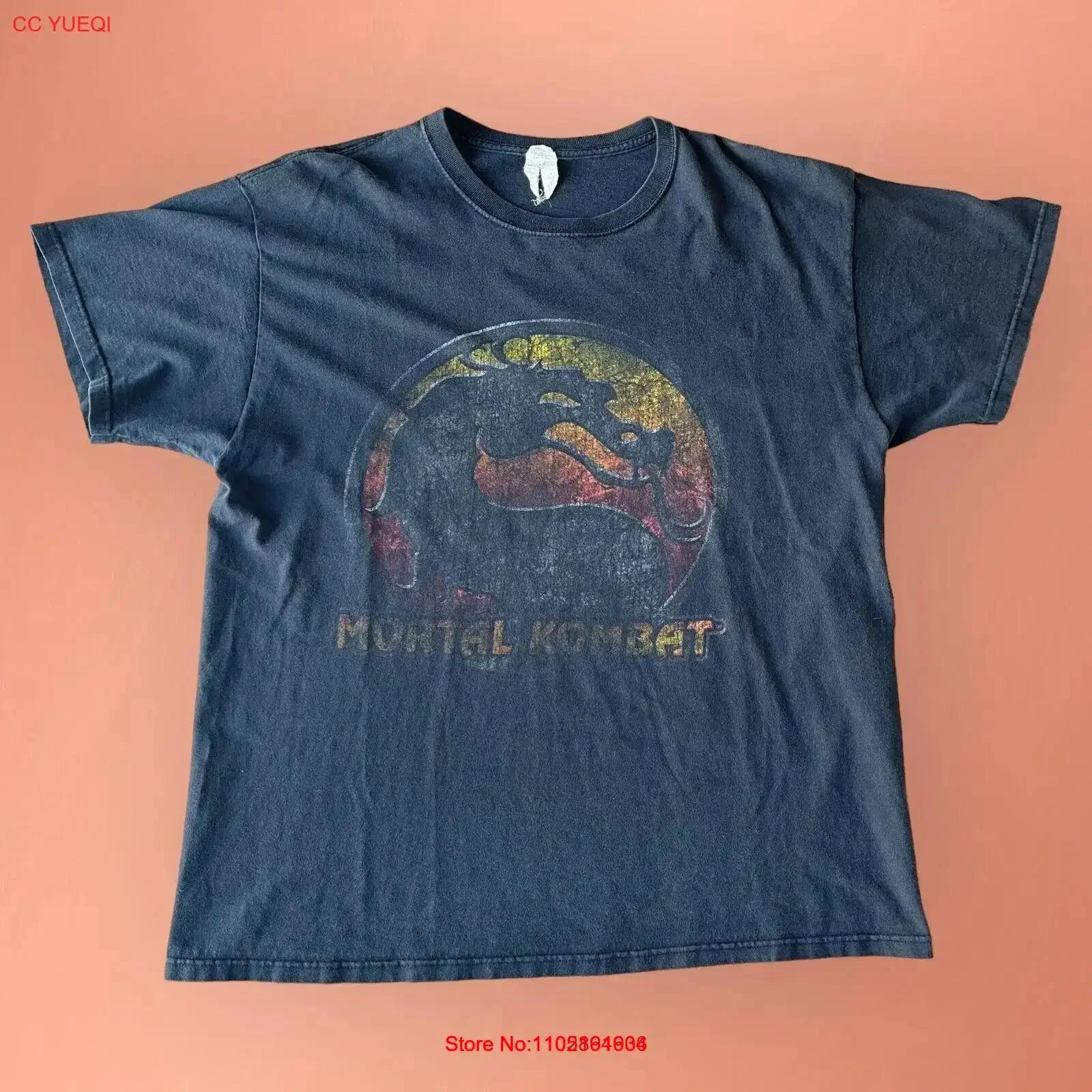 Vintage Y2K Mortal Kombat Jerzees T Shirt Mens XL Faded Black Video Game vintage Washed streetwear Top For Everyday Wear