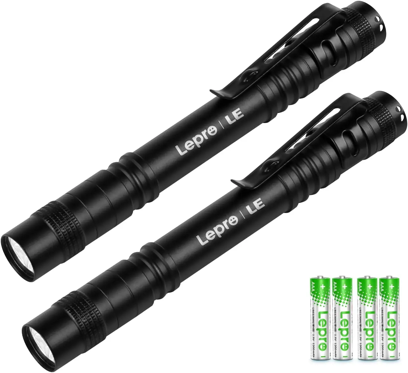 

Mini LED Pen Flashlights, 2 Pack Waterproof Pocket Lights with Clip for Inspection Work Emergency