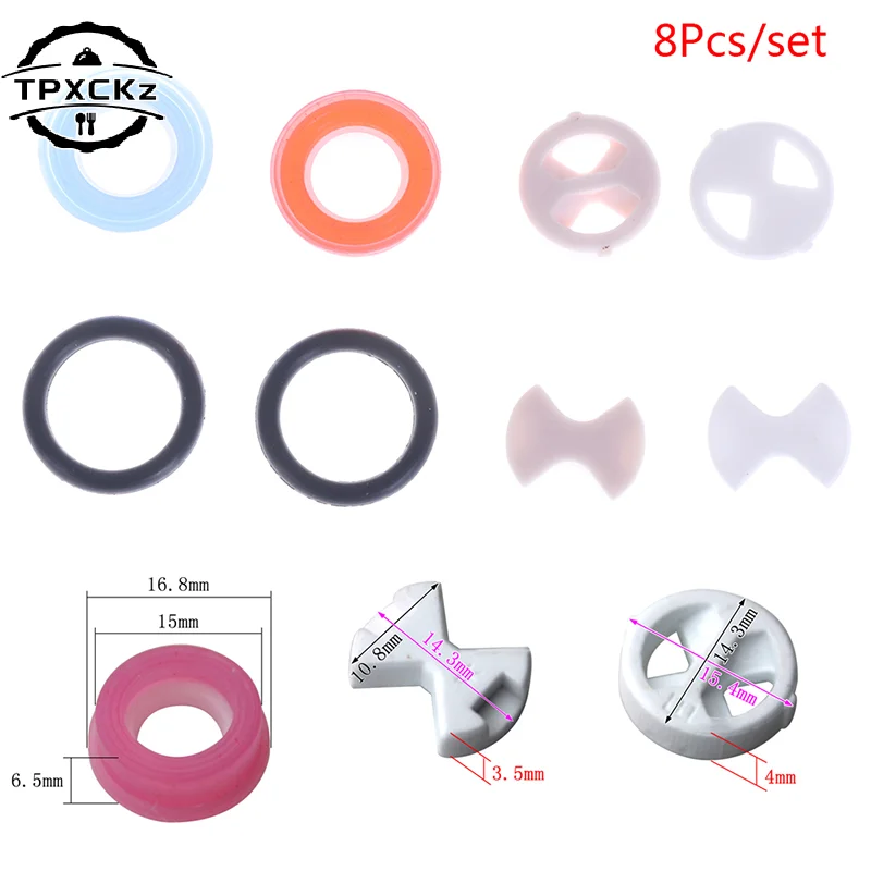 8Pcs/set Faucet Tap Valve  Replacement Kit Faucet Washers For Mixer Faucet Round Ceramic Chip Set Faucet Accessories