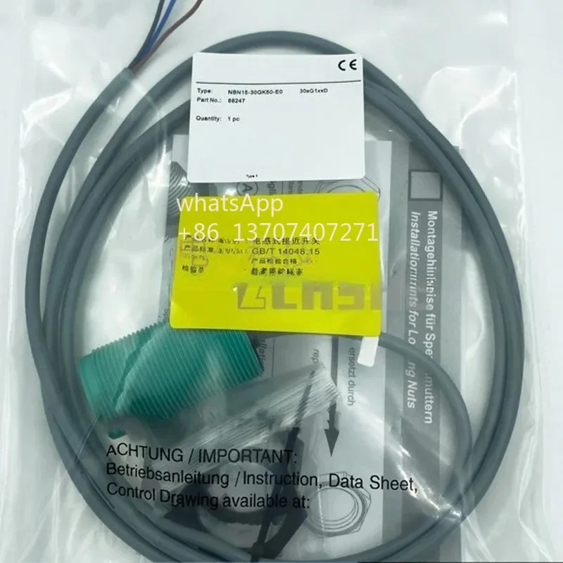 

1Pcs Inductive proximity switch NBN15-30GK50-E2/E0 cylindrical plastic tube DC three wire normally open sensor