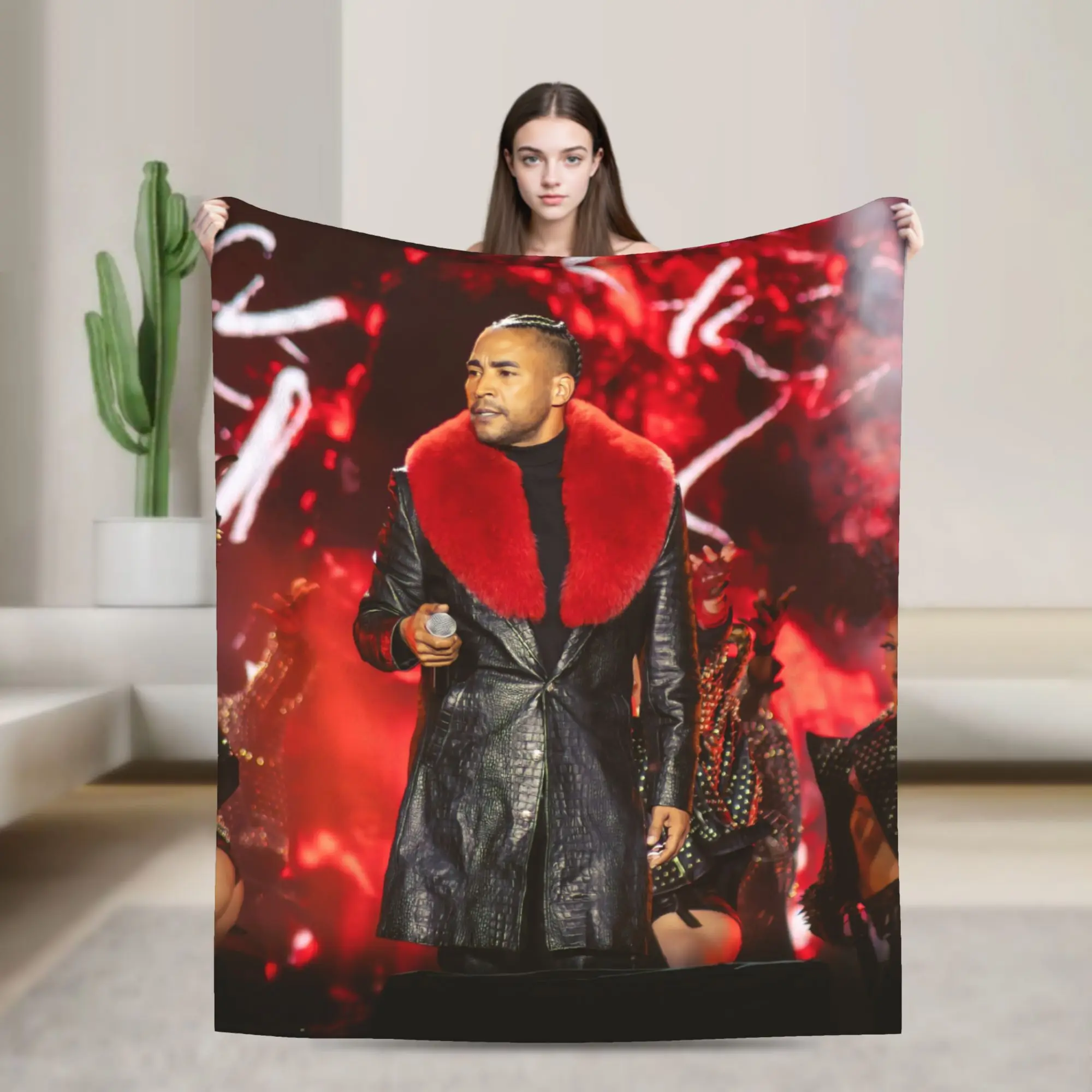 Manta de Franela del Rapero Don Omar The Last King Tour 2026, Manta Suave y Cálida para Sofá, Cama, Camping, Cubrecama, Funda para Sofá Cama